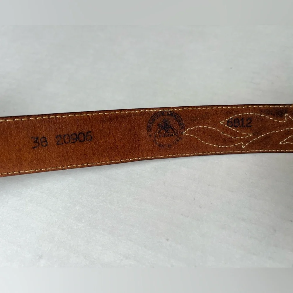 Classic Men’s Brown Leather Solid Brass Buckle Ranger Belt Style